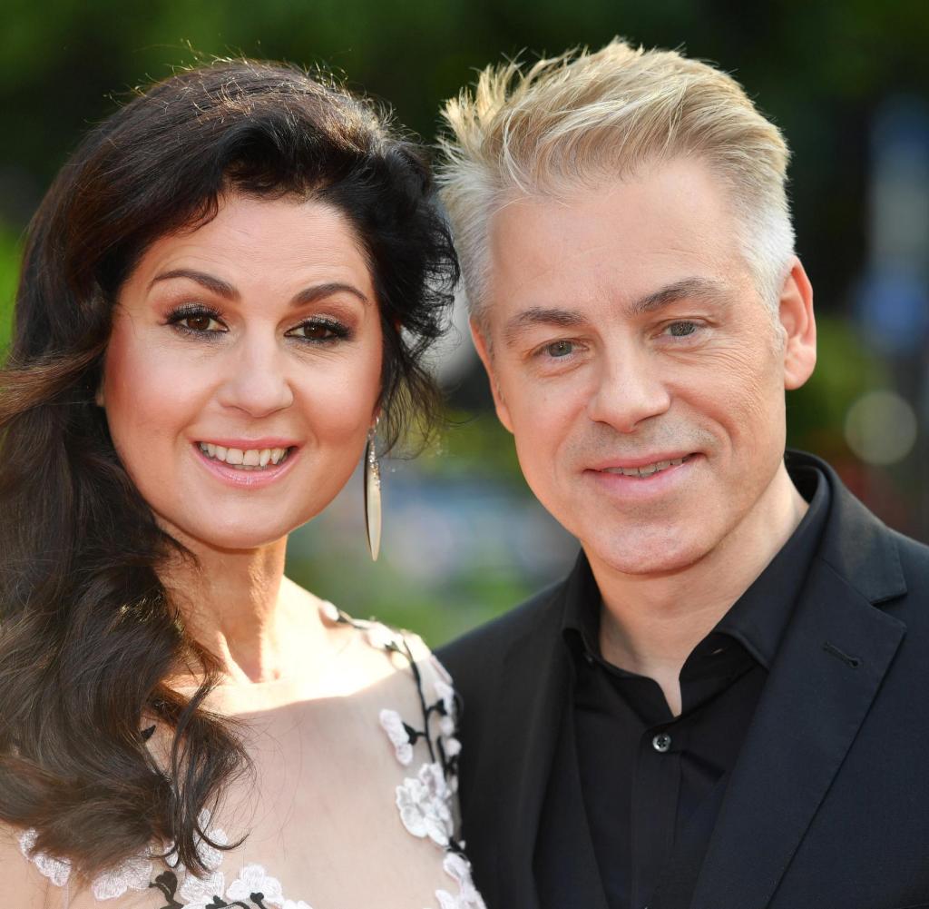 Michael MITTERMEIER (comedian) with his wife Gudrun.  Red Carpet,Red Carpet,Bavarian Television Award 2018 on May 18, 2018.